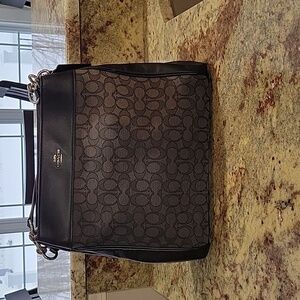 Coach Grey and Black signature C handbag